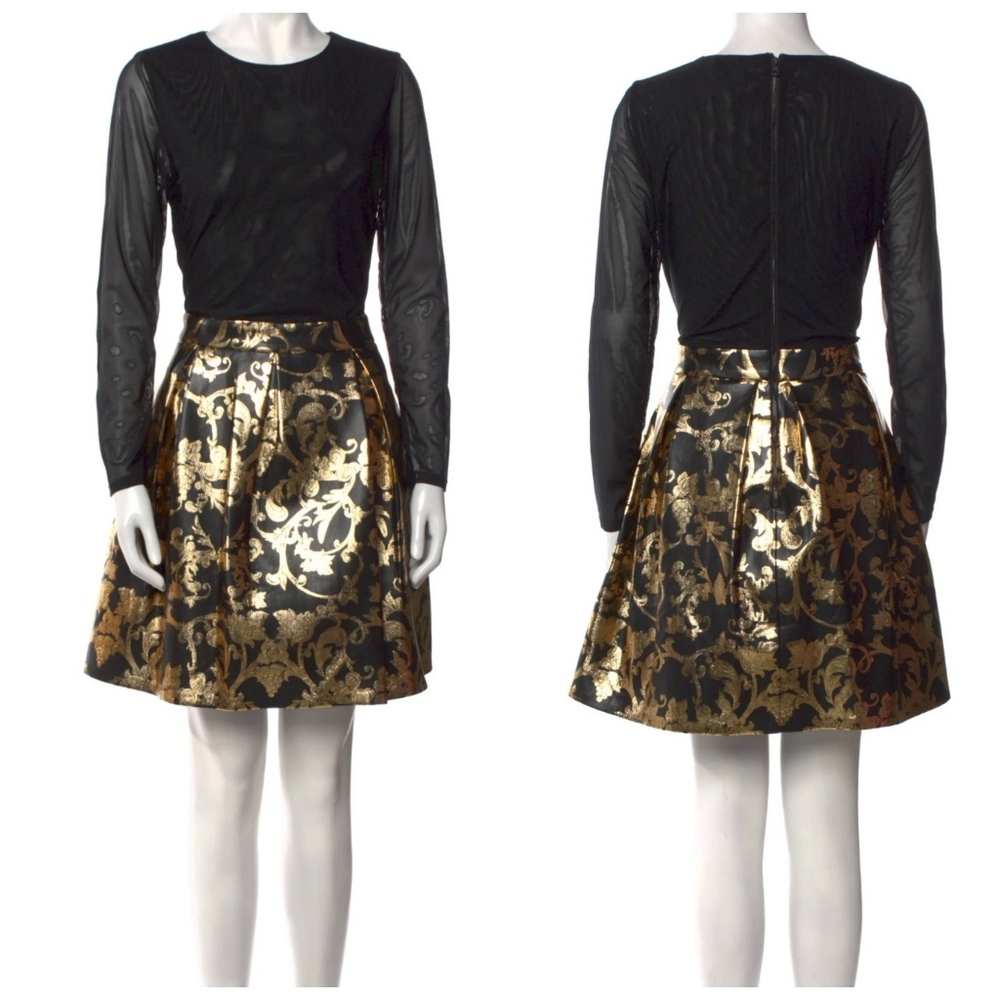 Alice + Olivia Chara Mesh Vegan Leather Minidress Size 8 - Picture 8 of 12